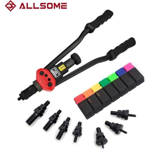 ALLSOME BT-607 16" Manual Riveter Gun Hand Rivet Tool Kit Rivet Nut Setting Tool Nut Setter M3/M4/M5/M6/M8/M10/M12