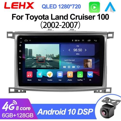 LEHX Car Radio Multimedia Video Player 10 Inch Android 8.1 2din dvd For Toyota Land Cruiser LC 100 2002 2007