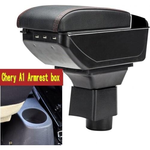 CAR AUTO BIGGEST SPACE+LUXURY+USB Car armrest box central Storage content box with cup holder USB FIT FOR CHERY A1 A3 2007-11