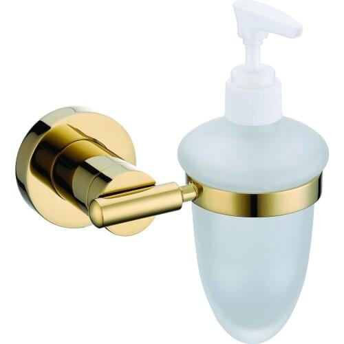 Free shipping Gold BATHROOM ACCESSORIES Round base SOAP DISPENSERS