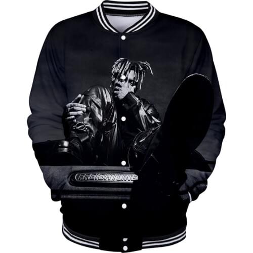 Rap Juice Wrld 3D Print College Baseball Jacket Jaqueta Masculino Fashion Streetwear Hip Hop Harajuku Sweatshirt Male Sportswear