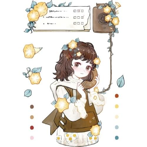 Paper Masking Tape Character Cat Pet Special Oil Journal Cute Girl Diy Sticker