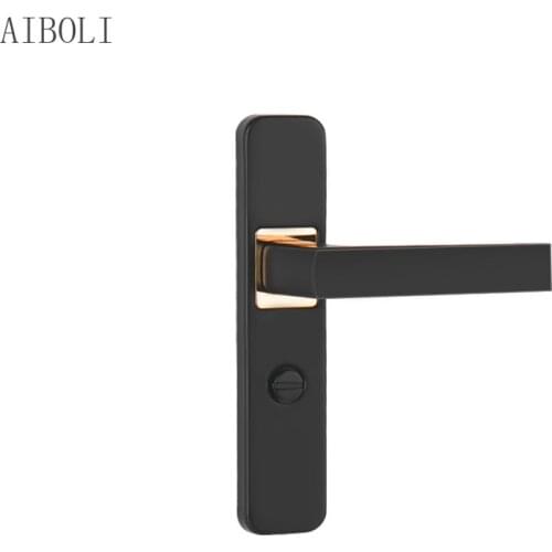 Bathroom Household Door Lock Keyless Toilet General Type Toilet Bathroom Interior Aluminum Alloy Door Handle Single Tongue