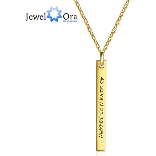 DIY Name Necklace Engraved Character 2 Color Select Necklaces & Pendants Customize Letter Personalised Gift (JewelOra NE102125)