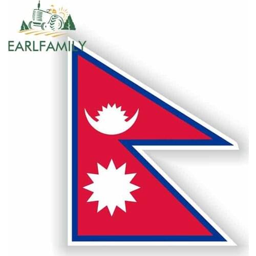 EARLFAMILY 13cm x 10.6cm For Nepal Flag Car Stickers Repair Sticker Vintage Drag Racing Decal Waterproof Occlusion Scratch