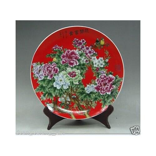 Delicate Chinese hand painting Famille Rose Porcelain Plate Flowers Blossoming No.2