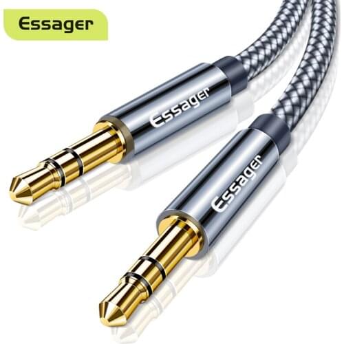 Essager Aux Cable Speaker Wire 3.5mm Jack Audio Cable For Samsung Xiaomi For Car Headphone Adapter Male Jack to Jack 3.5 mm Cord