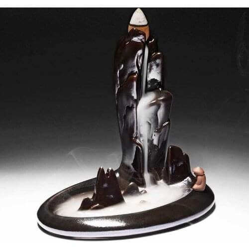 Collection Ceramic Lushan Waterfall Backflow Incense Burner Clay Incense Burner Home Decoration Exquisite Statue