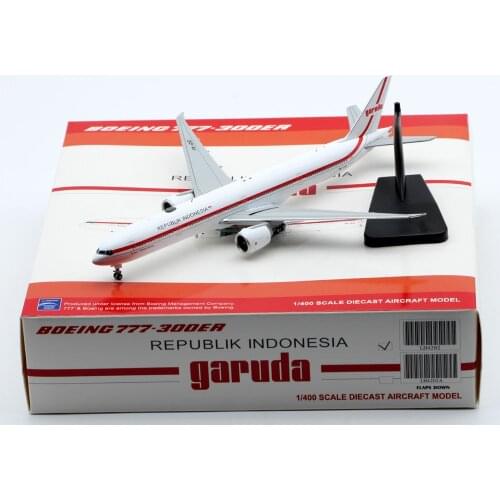 1:400 Alloy Collectible Plane JC Wings LH4202 Republik Indonesia Garuda Airlines Boeing 777-300ER Diecast Aircraft Model PK-GIG