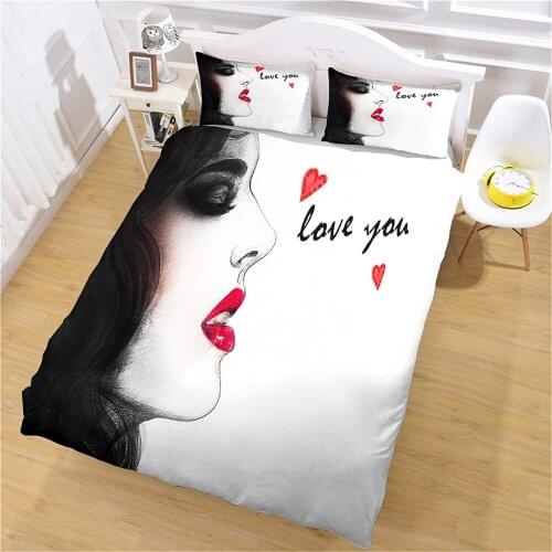 Elegant Bedding Duvet Cover Sets Beautiful Girl Pillow Case Luxury Fashion Home Textile Designer Custom Digital Printing Soft