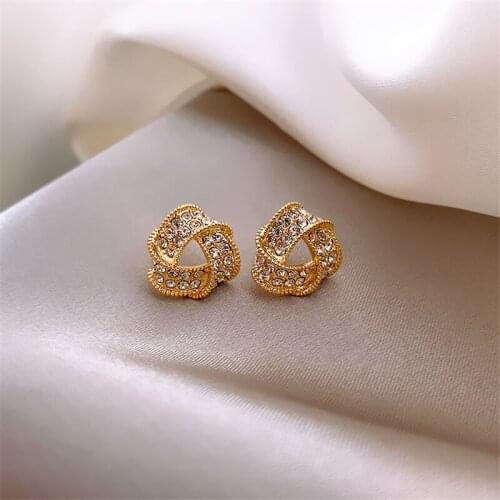 Korean Statement Earrings Fashion Jewelry Vintage Crystal Drop Earrings for Women 2020 Geometric Wedding Earings