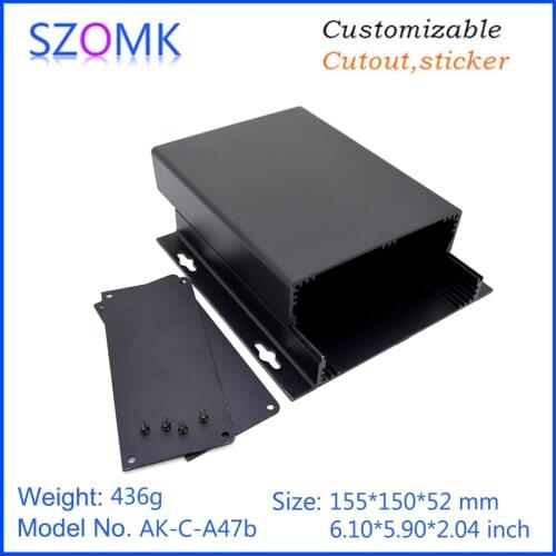 4 pcs 52*150*155mm custmizable aluminum extrusion relay enclosure control housing aluminum enclosure pcb design project box