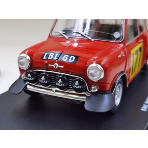 IXO 1/18 BMW MINI Bean BMC MORRIS MINI Cooper 1967 #177 with the wheel Monte Carlo racing alloy car model