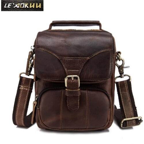 Fashion Real Leather Male Casual Multifunction Waist Belt Bag Messenger bag Design Satchel Cross-body Shoulder bag For Men 2074