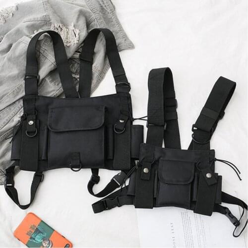 Adjustable CS Chest Vest Bag Functional Harness Fashion Bullet Hip Hop Vest Streetwear Waist Pack Tactical Chest Rig Bag