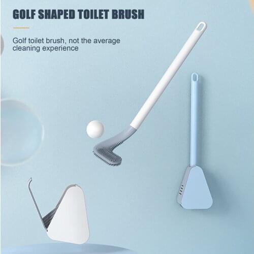Wall-Mounted Long-Handled Toilet Brush Golf Brush Head Toilet Brush Cleaning Tool Home Bathroom Accessories Sets Corner Cleaning
