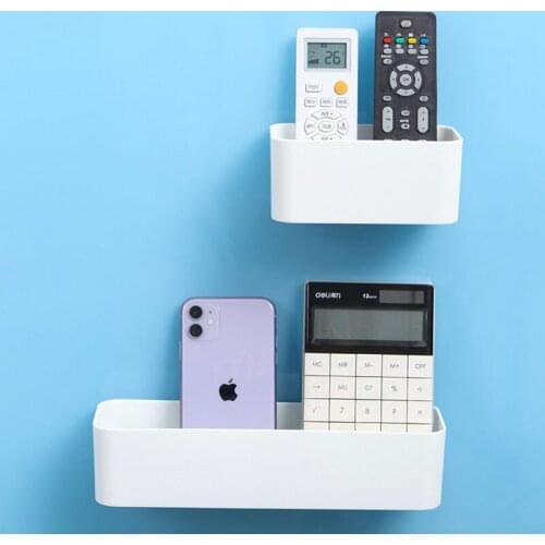 Wall-Mounted Storage Box Toiletries Container Mobile Phone Holder Remote Control Rack Bathroom Storage Makeup Organizer Shelves