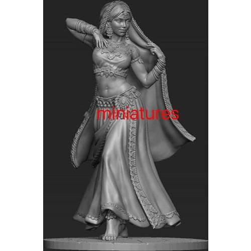 New Unassembled 1/24 ancient woman warrior stand with base Resin Figure Unpainted Model Kit