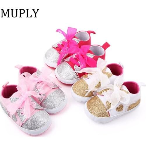 Baby Girls shoes Sport Shoe Shining Princess First Walker Anti-slip Soft Sole Toddler Spring Autumn Children shoes