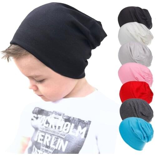 Solid Knitted Cotton Hat Beanies For Newborn Baby Children Autumn Winter Warmer Ear Cap Skullies 14 Colors