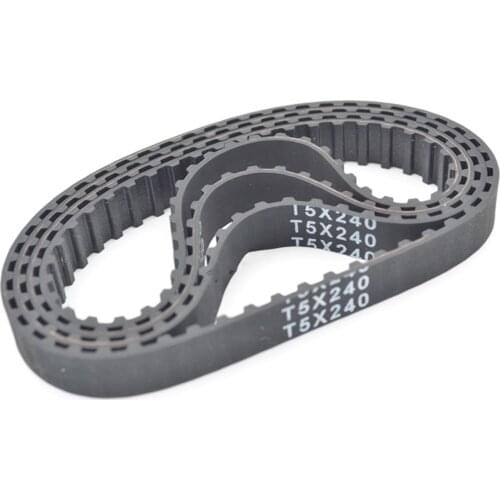 2pcs T5 Synchronous Timing Belt, C=215/220/225/240/250, Width 10/15/20mm, Teeth 43/44/45/48/50, Rubber, T5X220, T5X225, T5X240