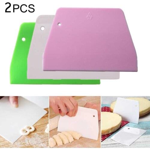 2PCS Dough Scrapers Cream Smooth Cake Spatula Baking Scraper Multipurpose Kitchen Scrapers for Pizza Dough Pastry Cake