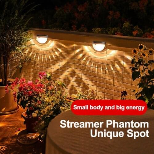 Solar LED Lights Outdoor Garden Yard Fence Decors Waterproof Semicircle Sensor Wall Lamp Energy Saving Street Patio Night Light