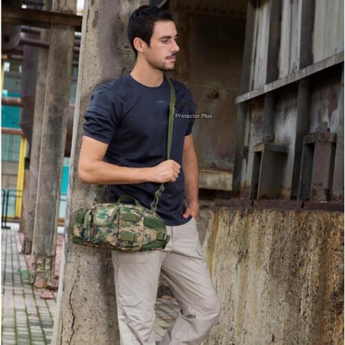 Outdoor Sport double kettle sleeve waist bag leisure tactical Hand bag three-use sub-bag laptop crossbody Casual Shoulder bag