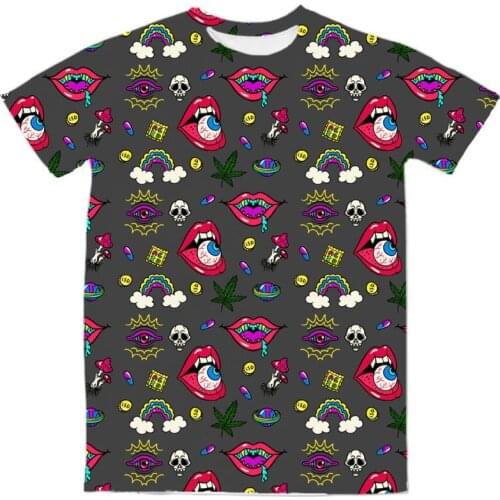Real USA American Size Trippy Rainbow 420 Fun 3D sublimation print High Quality Breathable T-shirts plus size 4XL 5XL 6XL