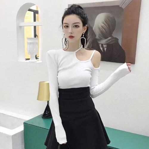 Autumn Womens Tops And Blouses Winter New Sexy Long Sleeve Off Shoulder T-shirt Slim Top Bottomed Shirt Women Clothes Fashion