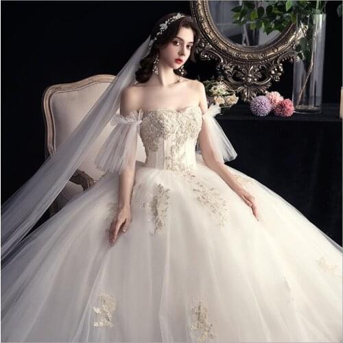 Westerner Wedding dress 2020 new bride Bra Clothing forest series super fairy dream simple French light luxury dress female