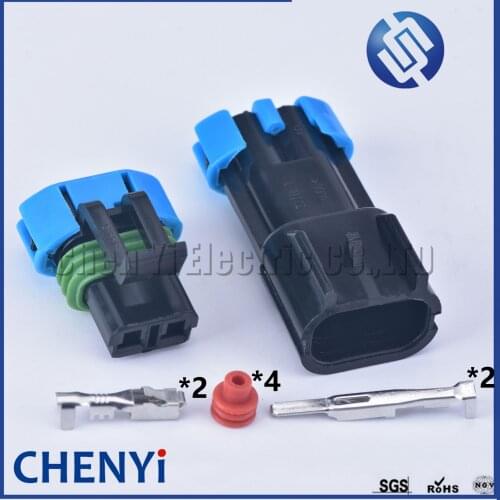 1 set GM Delphi 2 Pin female or male 15300027 15300002 Weather Pack Waterproof Auto Fan Socket Automotive Wiring Connector