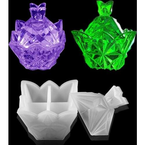 1set 3D Pyramid Storage Box Silicone Molds Crystal Storage Case Epoxy Resin Mold For DIY Jewelry Making Accessories Pendant