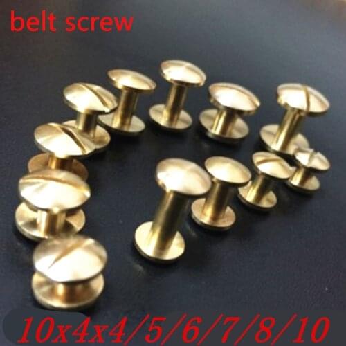 10pcs Arc Solid Brass Button Stud Screw Nail Screw back Leather Rivet Belt 4mm /5mm/ 6mm / 7mm/ 8mm / 10mm