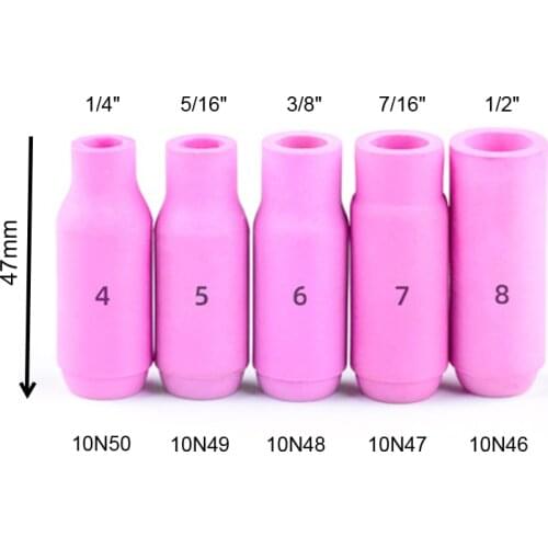 Argon Tig Welding Gun Accessories 10N Series Sandblasting Nozzles Ceramic Alumina Nozzle Cups WP18 WP17 WP26 Welding Nozzles