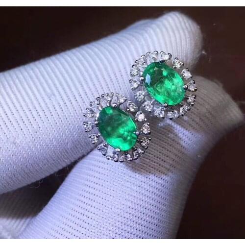 100% Real and Natural Emerald Earring Natural And Real 925 sterling silver Emerald Earring