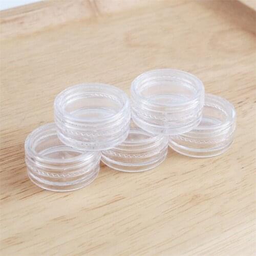 100Pcs Cosmetic Jar 2.5g Small Empty Cosmetic Refillable Bottles Plastic Eyeshadow Makeup Face Cream Jar Pot Container