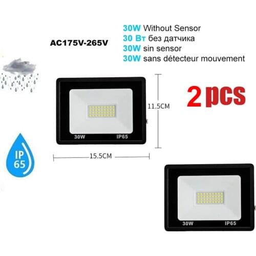2 pcs 220V 10-100W LED FloodLight Spotlight Exterior Street wall reflector PIR Motion Sensor Light LED Energy light Waterproof Y