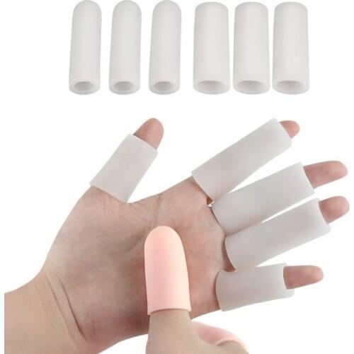 20 Pcs Elastic Finger Cracking Protection Gel Thumb Finger Sleeves Tube Cap Support Brace