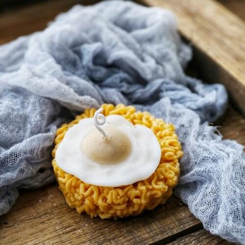 3D Fried Egg Instant Noodles Silicone Candle Molds DIY Fondant Cake Mould Handmade Aromatherapy Candle Making Wax Mold