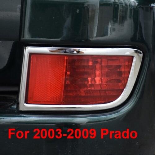 4PCS Chromed Car Front Tail Fog Lamp Cover Trims For Toyota Land Cruiser Prado FJ120 Accessories 2003-2009