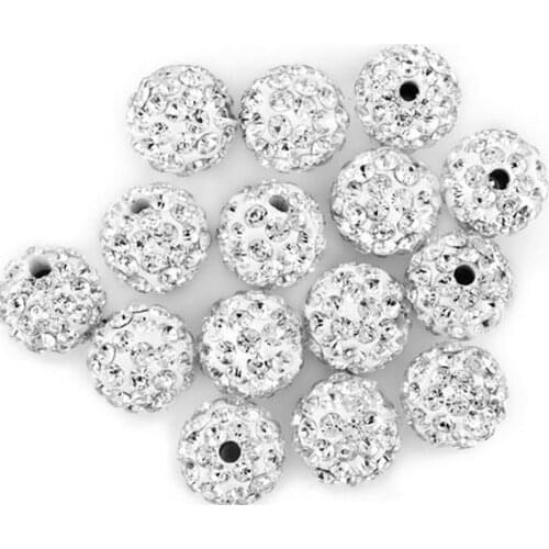 6mm 8mm 10mm 12mm 14mm 100 pcs/lot white cam choose size Crystal crystal Bead Bracelet necklace bhv3424