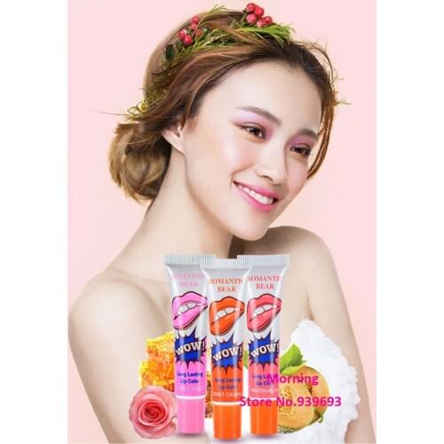 6pcs Long lasting Collagen Lipstick Lip Gloss Peel-off 24h Balm Plant Romantic Bear 6 Colors Makeup Moisturizing Lip Mask