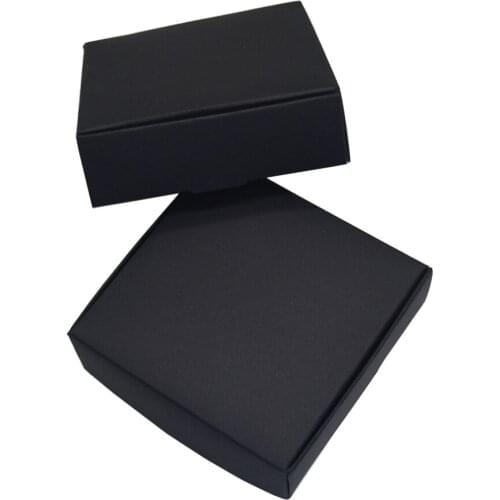 9.5x9.5x3cm Wedding Gift Decoration Paper Box Black Kraft Paper Package Boxes Handmade Craft Candy Soap Storage Paperboard Boxes
