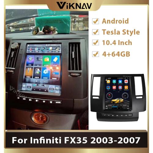 For Infiniti FX35 2003-2007 2 din Android car stereo autoradio Tesla style car radio multimedia player GPS navigation video