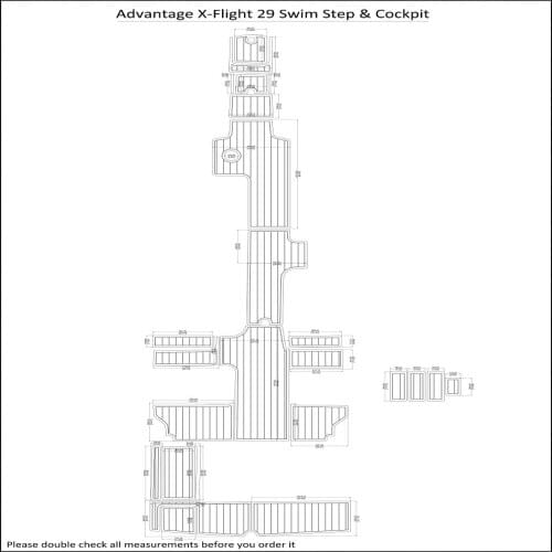 Aquasport 205 Swim Platform and Cockpit Boat EVA Faux Teak Decking Floor Pad