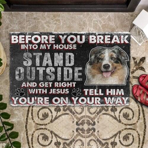 Bullmastiff Before You Break Into My House Doormat Decor Print Animal Dog Floor Door Mat Non-Slip 3D Soft Flannel Carpet