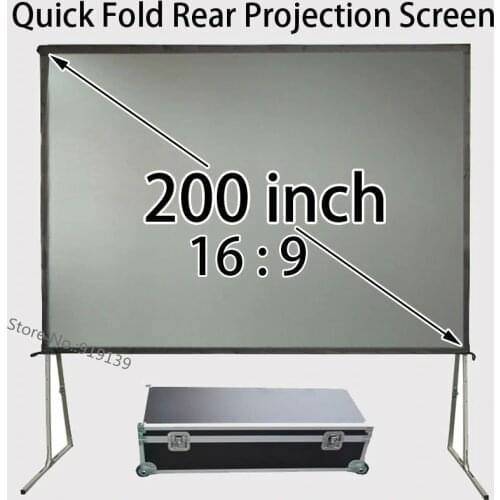 Quick Open HD Rear Projector Screen 200inch 16:9 WIth Carry Case For Outdoor Party Movie Display