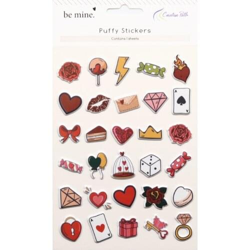 CRZCrafter Puffy Motif Stickers Valentines Self Adhesive Embellishments DIY Craft For Scrapbooking Cardmaking Journal Decoration
