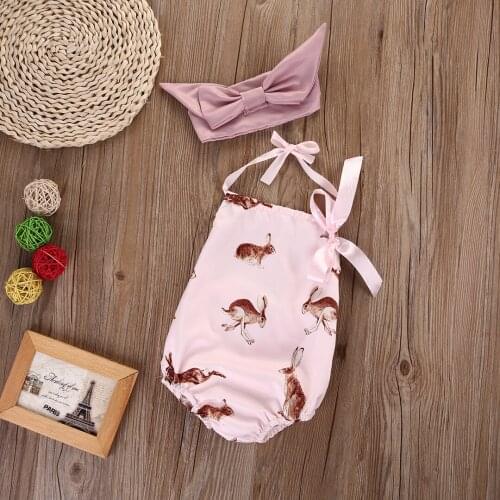 Citgeett Baby Rompers Girl Baby Costumes Set Kids Jumpsuit Cotton Spaghetti straps Halter Romper Photo Props with bow headband